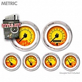 Aurora Instuments Gauge Face Overlay - Fiber Yellow And Orange Daytime Color/ Black Letter Color - 5642