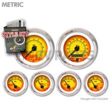 Aurora Instuments Gauge Face Overlay - Fiber Yellow And Orange Daytime Color/ Black Letter Color - 5642