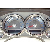 US Speedo Gauge Face Overlay - Silver Daytime Color/ Blue Letter Color - SSGM23B