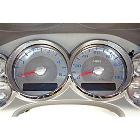 US Speedo Gauge Face Overlay - Silver Daytime Color/ Blue Letter Color - SSGM23B