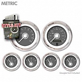 Aurora Instuments Gauge Face Overlay - Fiber Gray Daytime Color/ White Letter Color - 4597