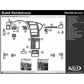 B & I Fender Dash Panel Trim WD416BSNB