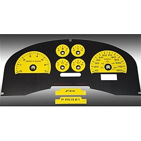 US Speedo Gauge Face Overlay - Yellow Daytime Color/ Black Letter Color - FX4073