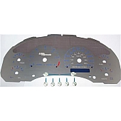 US Speedo Gauge Face Overlay - Silver Daytime Color/ Blue Letter Color - SSGM25B
