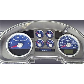 US Speedo Gauge Face Overlay - Blue Daytime Color/ White Letter Color - FX4074