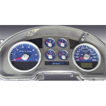 US Speedo Gauge Face Overlay - Blue Daytime Color/ White Letter Color - FX4074