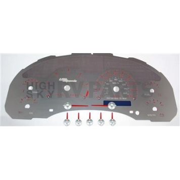 US Speedo Gauge Face Overlay - Silver Daytime Color/ Red Letter Color - SSGM25R