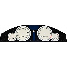US Speedo Gauge Face Overlay - White Daytime Color/ Black Letter Color - 300060