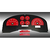US Speedo Gauge Face Overlay - Red Daytime Color/ White Letter Color - FX4075