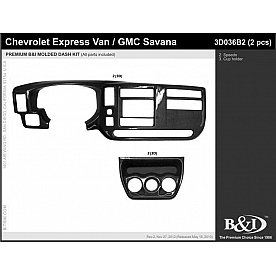B & I Fender Dash Panel Trim 3D036B2DLE