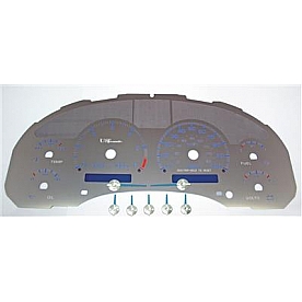 US Speedo Gauge Face Overlay - Silver Daytime Color/ Blue Letter Color - SSGM26B
