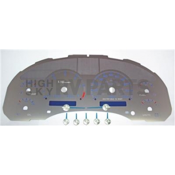 US Speedo Gauge Face Overlay - Silver Daytime Color/ Blue Letter Color - SSGM26B