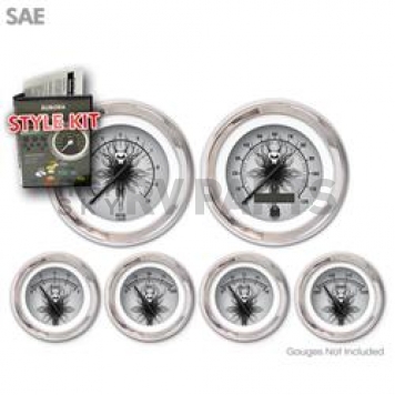 Aurora Instuments Gauge Face Overlay - Fiber Silver Daytime Color/ Black Letter Color - 2044