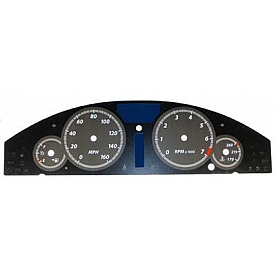 US Speedo Gauge Face Overlay - Black Daytime Color/ White Letter Color - 300061