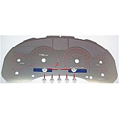 US Speedo Gauge Face Overlay - Silver Daytime Color/ Red Letter Color - SSGM26R