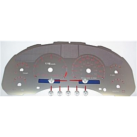 US Speedo Gauge Face Overlay - Silver Daytime Color/ Red Letter Color - SSGM26R