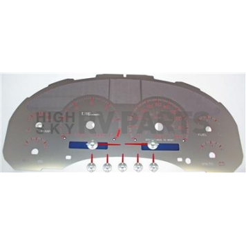US Speedo Gauge Face Overlay - Silver Daytime Color/ Red Letter Color - SSGM26R
