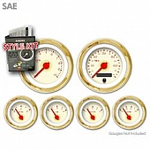 Aurora Instuments Gauge Face Overlay - Fiber Tan Daytime Color/ Red Letter Color - 999