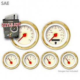Aurora Instuments Gauge Face Overlay - Fiber Tan Daytime Color/ Red Letter Color - 999
