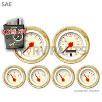 Aurora Instuments Gauge Face Overlay - Fiber Tan Daytime Color/ Red Letter Color - 999