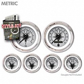 Aurora Instuments Gauge Face Overlay - Fiber Silver Daytime Color/ Black Letter Color - 5675