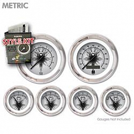 Aurora Instuments Gauge Face Overlay - Fiber Silver Daytime Color/ Black Letter Color - 5675