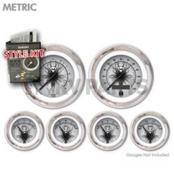 Aurora Instuments Gauge Face Overlay - Fiber Silver Daytime Color/ Black Letter Color - 5675