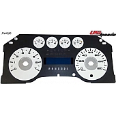 US Speedo Gauge Face Overlay - White Daytime Color/ Black Letter Color - FX4090