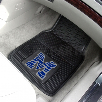 Fan Mat Floor Mat - Universal Fit Black Vinyl Set of 2 - 12772-1