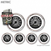 Aurora Instuments Gauge Face Overlay - Fiber Gray Daytime Color/ White Letter Color - 5576