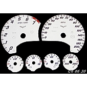 US Speedo Gauge Face Overlay - White Daytime Color/ Black Letter Color - C60630