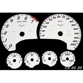 US Speedo Gauge Face Overlay - White Daytime Color/ Black Letter Color - C60630