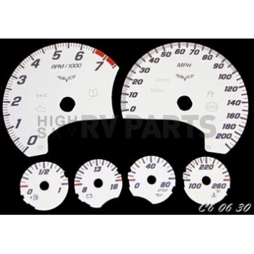 US Speedo Gauge Face Overlay - White Daytime Color/ Black Letter Color - C60630