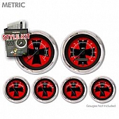 Aurora Instuments Gauge Face Overlay - Fiber Red Daytime Color/ White Letter Color - 5257