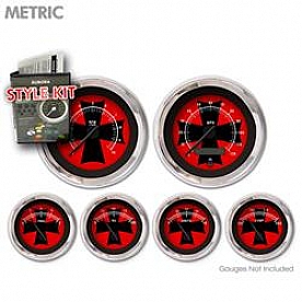 Aurora Instuments Gauge Face Overlay - Fiber Red Daytime Color/ White Letter Color - 5257