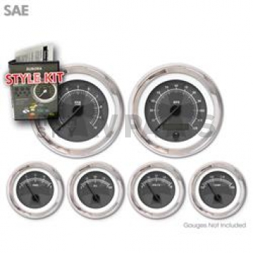Aurora Instuments Gauge Face Overlay - Fiber Gray Daytime Color/ White Letter Color - 1637