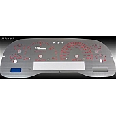 US Speedo Gauge Face Overlay - Silver Daytime Color/ Red Letter Color - SSRM98R