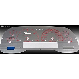 US Speedo Gauge Face Overlay - Silver Daytime Color/ Red Letter Color - SSRM98R