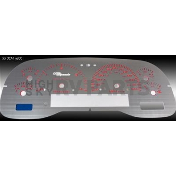 US Speedo Gauge Face Overlay - Silver Daytime Color/ Red Letter Color - SSRM98R