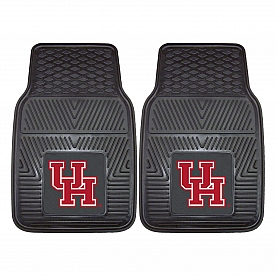 Fan Mat Floor Mat - Universal Fit Black Vinyl Set of 2 - 13956