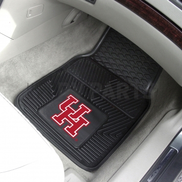 Fan Mat Floor Mat - Universal Fit Black Vinyl Set of 2 - 13956-1