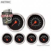 Aurora Instuments Gauge Face Overlay - Fiber Black Daytime Color/ White Letter Color - 5587