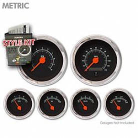 Aurora Instuments Gauge Face Overlay - Fiber Black Daytime Color/ White Letter Color - 5587