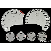 US Speedo Gauge Face Overlay - Silver Daytime Color/ Black Letter Color - C60632