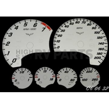 US Speedo Gauge Face Overlay - Silver Daytime Color/ Black Letter Color - C60632