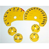 US Speedo Gauge Face Overlay - Yellow Daytime Color/ Black Letter Color - C60633