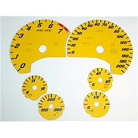 US Speedo Gauge Face Overlay - Yellow Daytime Color/ Black Letter Color - C60633
