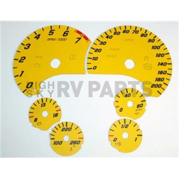 US Speedo Gauge Face Overlay - Yellow Daytime Color/ Black Letter Color - C60633