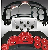 US Speedo Gauge Face Overlay - Red Daytime Color/ White Letter Color - PLK0535