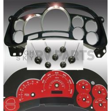 US Speedo Gauge Face Overlay - Red Daytime Color/ White Letter Color - PLK0535